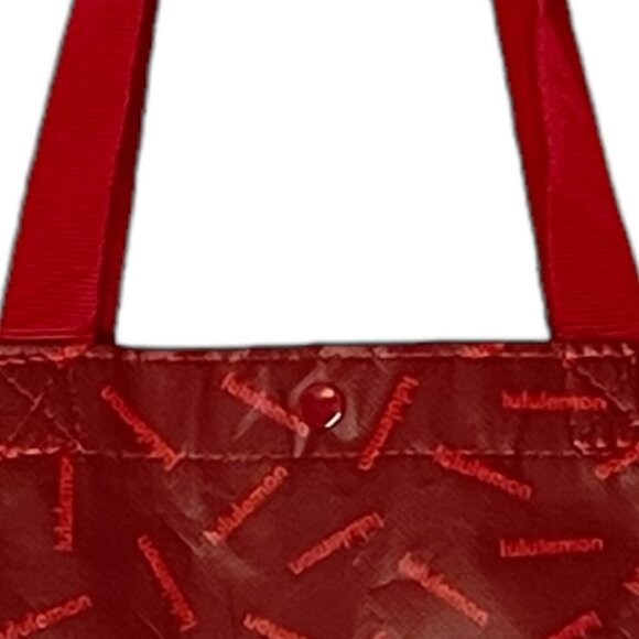 Lululemon Reusable Shopping Tote Bag with Snap Closure Maroon Color 16 x 14 - Picture 6 of 9